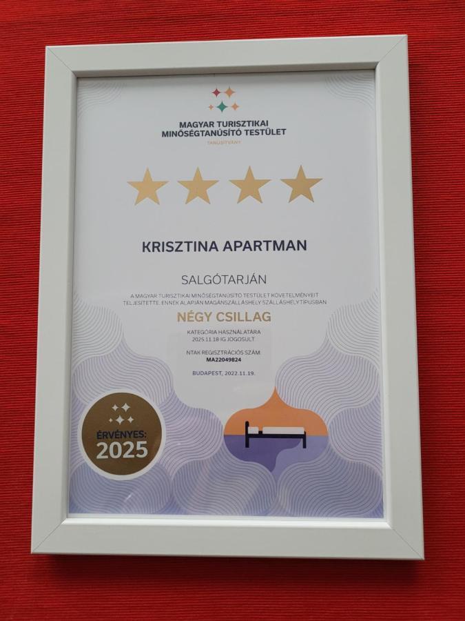 Апартаменты Krisztina Apartman Шальготарьян Экстерьер фото